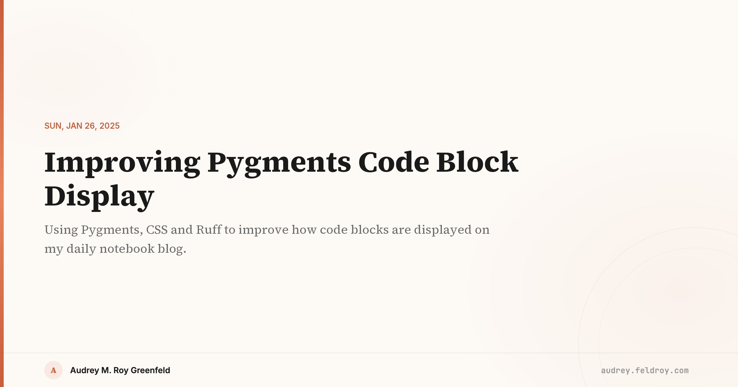 Improving Pygments Code Block Display — audrey.feldroy.com